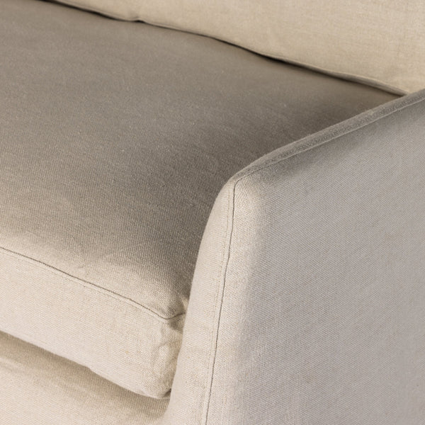 Moira Slipcover Sofa - Natural Linen Closeup