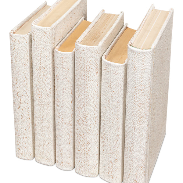 Shagreen Decorative Book Set - Ivory