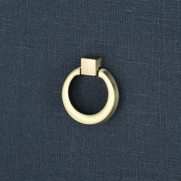 Blaine Navy Side Table Brass Ring Hardware