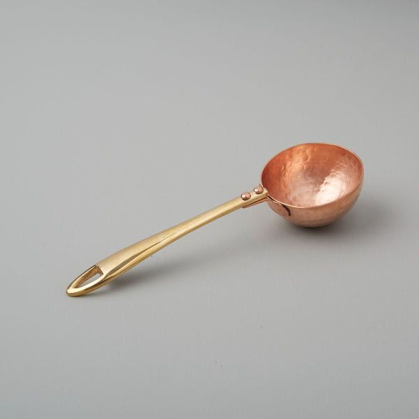Hammered Copper Coffee Scoop with Gold Handle