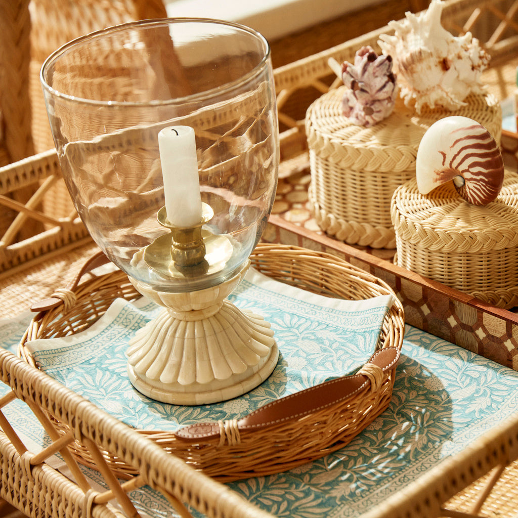 Beaumont Hurricane - Bone and Glass Candle Holder - Dear Keaton