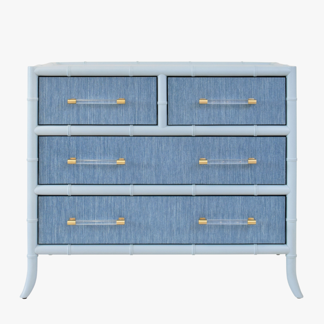 Blakewell Blue Chest - Grasscloth and Bamboo Furniture