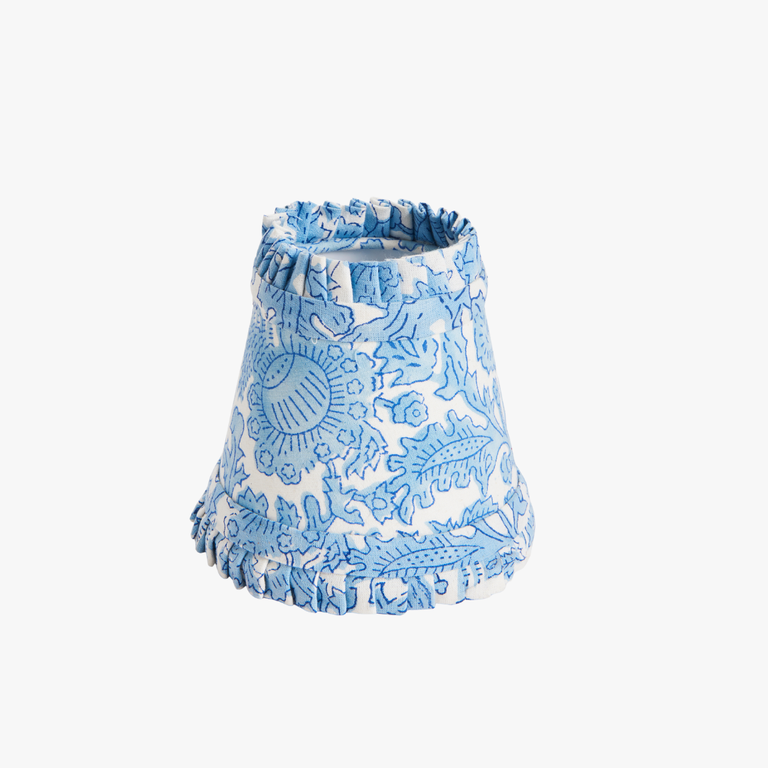 Blue Floral Cordless Lamp Shade - Small Lampshade - Dear Keaton