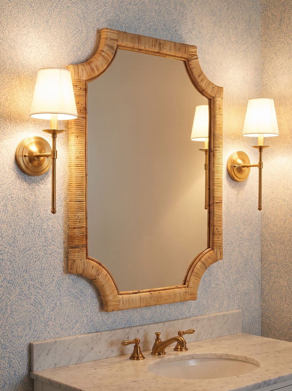 Amelia Woven Rattan Mirror - Coastal Wall Mirror - Dear Keaton