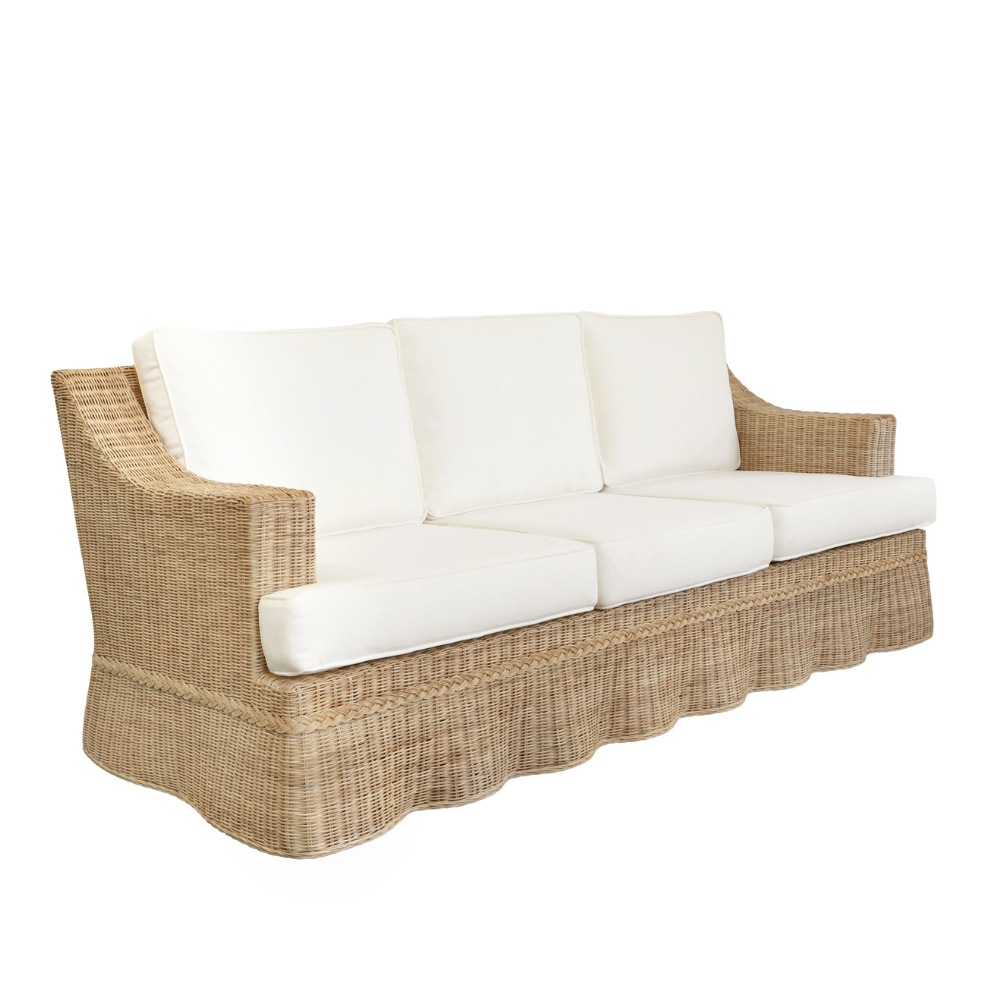 Corner wicker online sofa