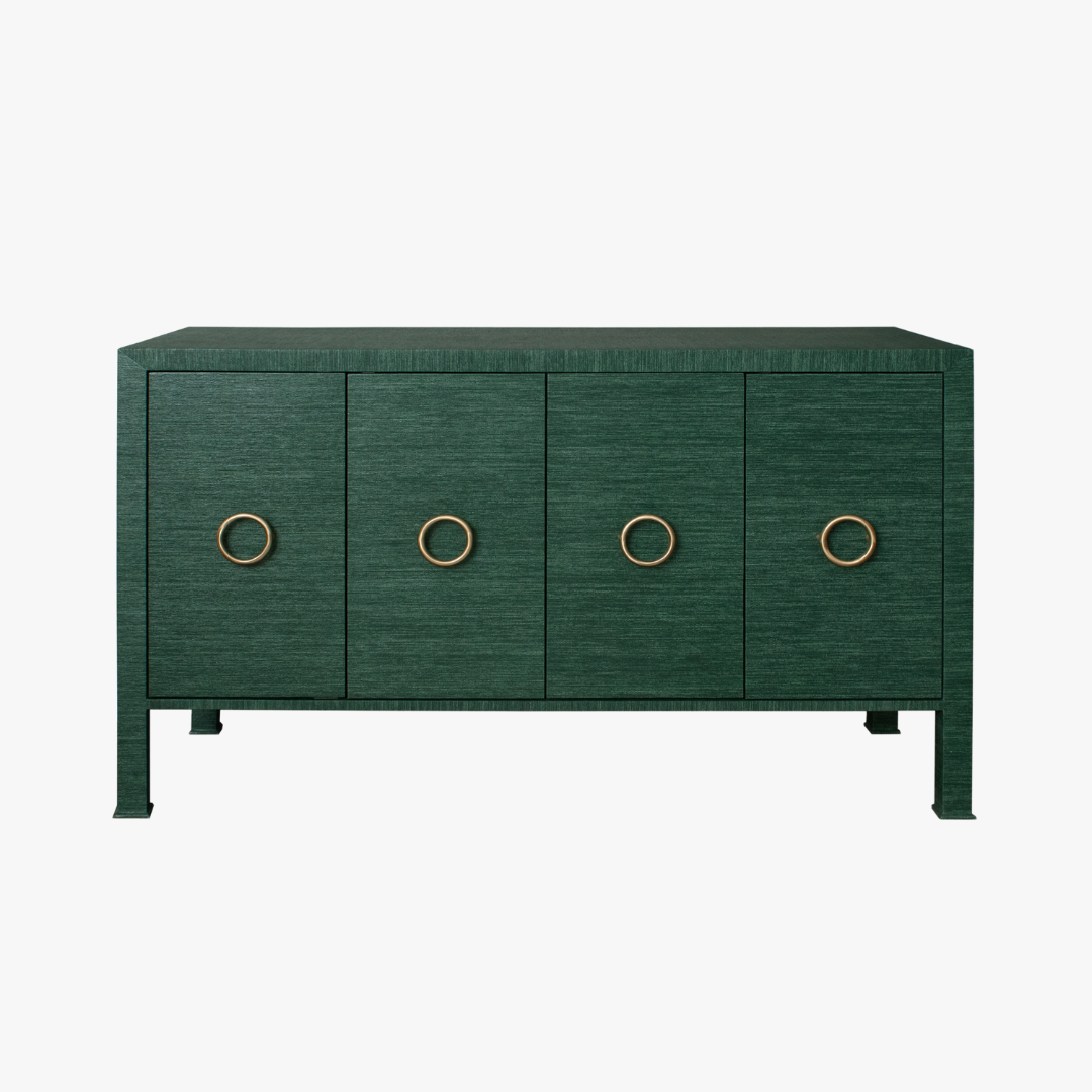 Elordi Forest Grasscloth Buffet - Green Sideboard - Dear Keaton