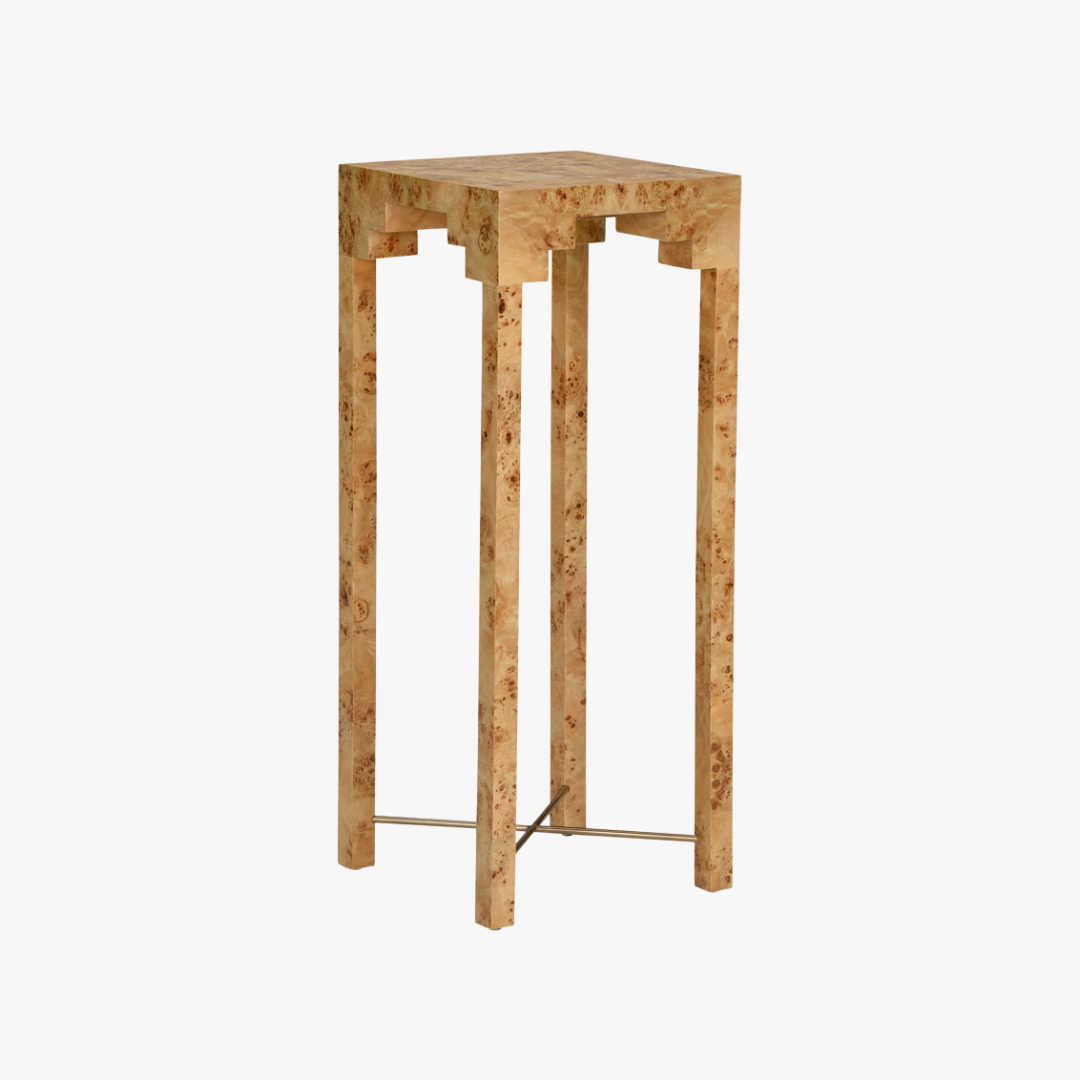 Falls Burl Wood Pedestal - Classic Plant Stand - Dear Keaton