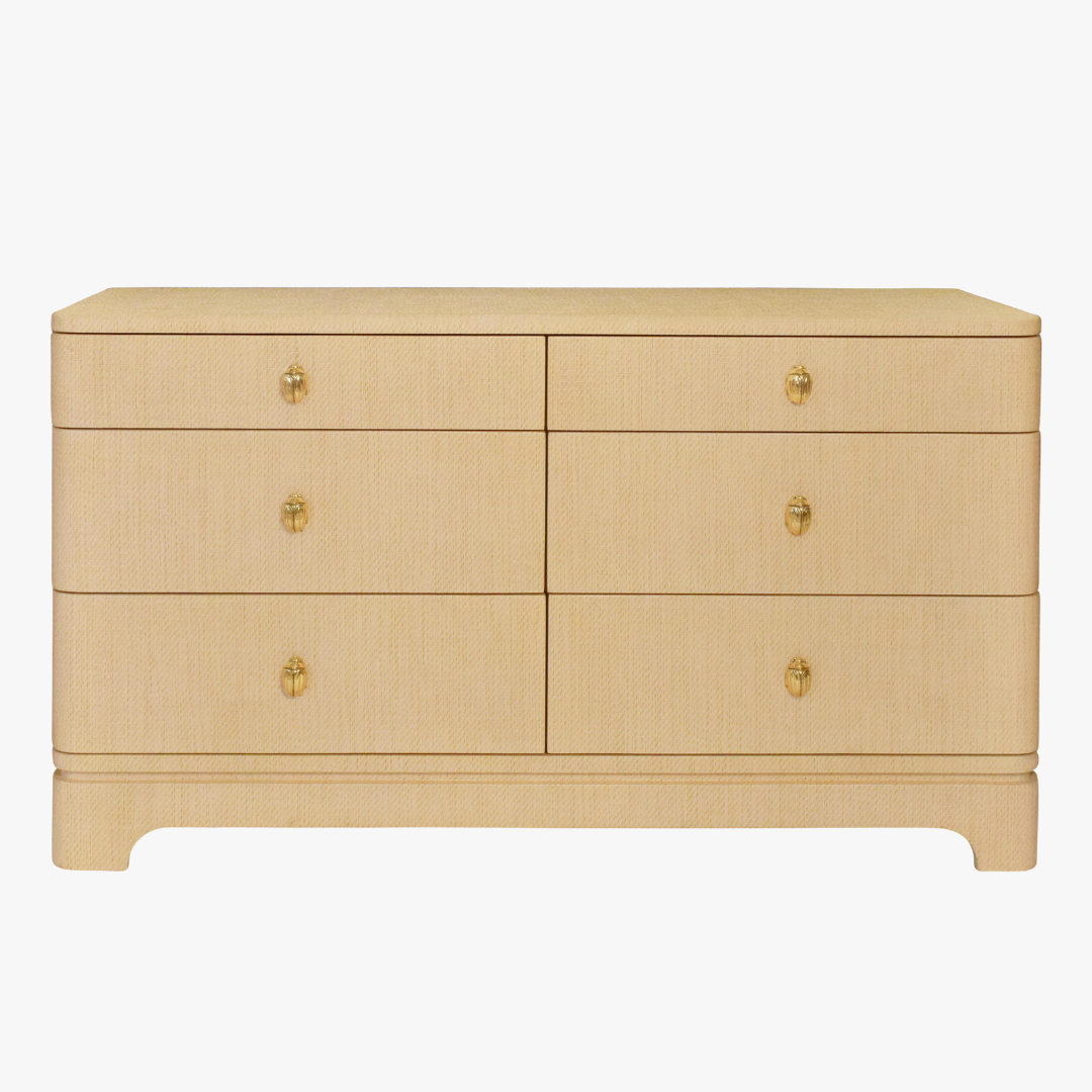 Fleur Natural Grasscloth Dresser - Bedroom Furniture