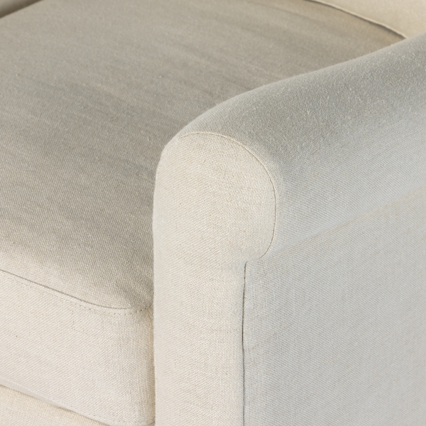 Bella Linen Swivel Chair Fabric Closeup