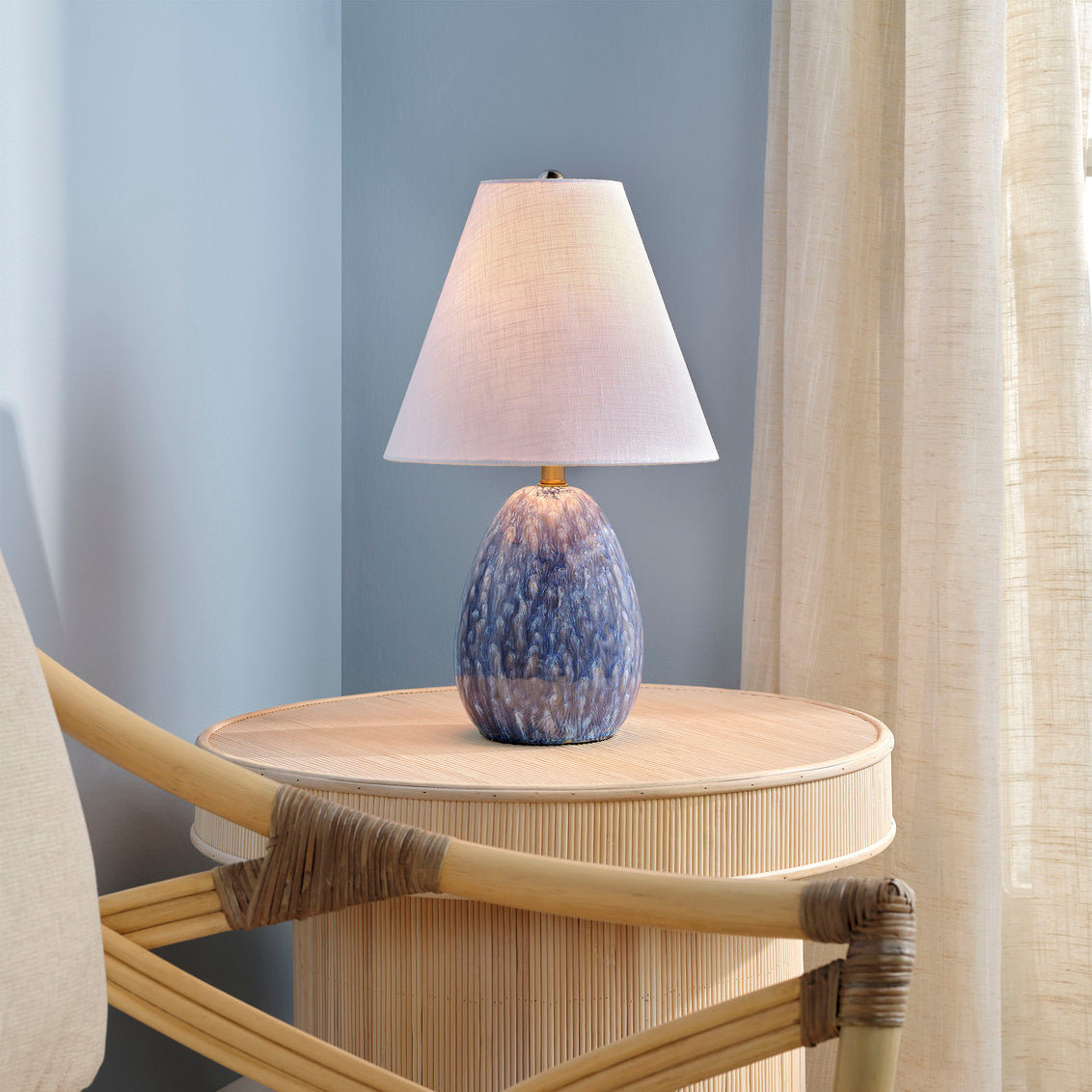 Juliette Azule Mini Lamp - Small Blue Counter Lamp - Dear Keaton