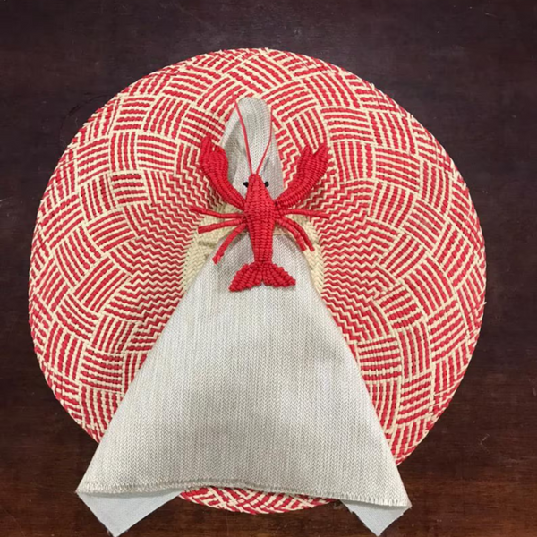 Lobster Napkin Ring Styled with napkin