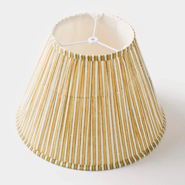Marigold Stripe Gathered Lamp Shade Tope View