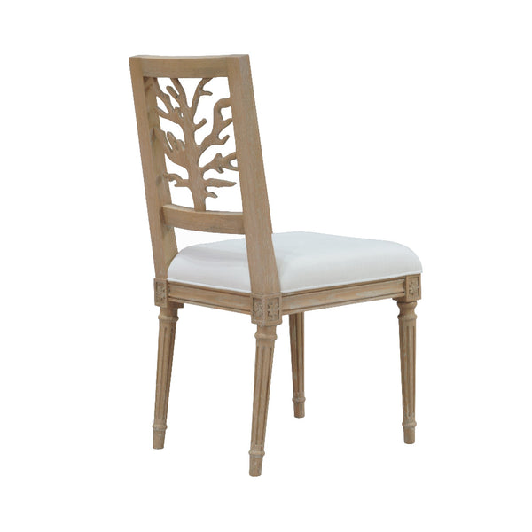 Mustique Oak Chair Coral Back
