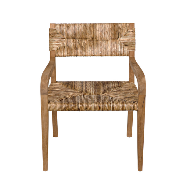 Bowie Teak Arm Chair with Woven Seagrass Seat