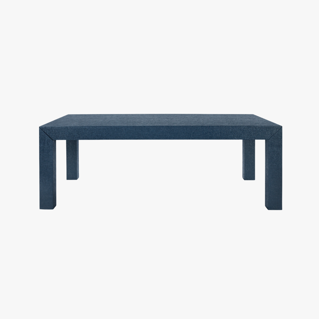 Parsons Navy Grasscloth Coffee Table - Grasscloth Furniture - Dear