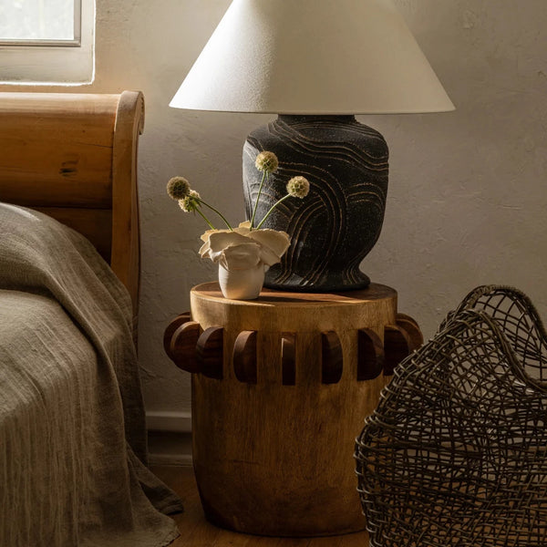 Pecola Table Lamp Styled in bedroom