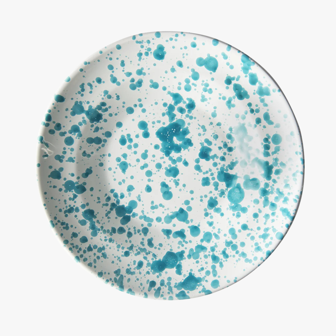 Taverna Turquoise Speckled Plate - Italian Splatterware - Dear Keaton