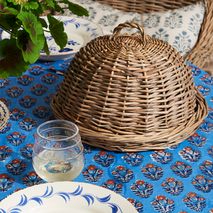 Wicker Serving Tray with Dome