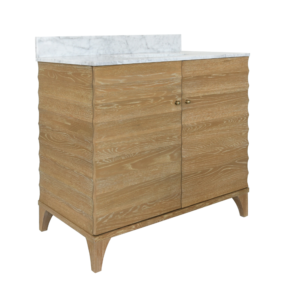York Cerused Oak Vanity - Marble Top Vanities - Dear Keaton