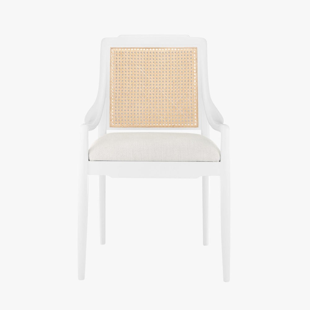 Aiden White Arm Chair Shop Woven Cane Back Chairs Dear Keaton