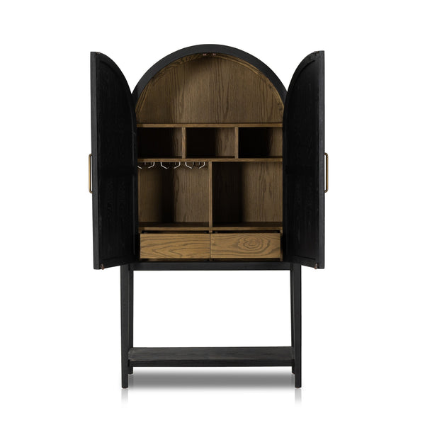 Amelia Bar Cabinet Front Open View