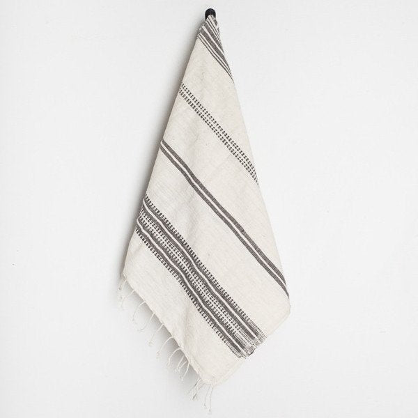 Aden Grey Stripes Hand Towel Wall Hanging