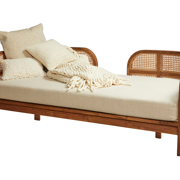 Cebu Woven Cane Daybed Angle View