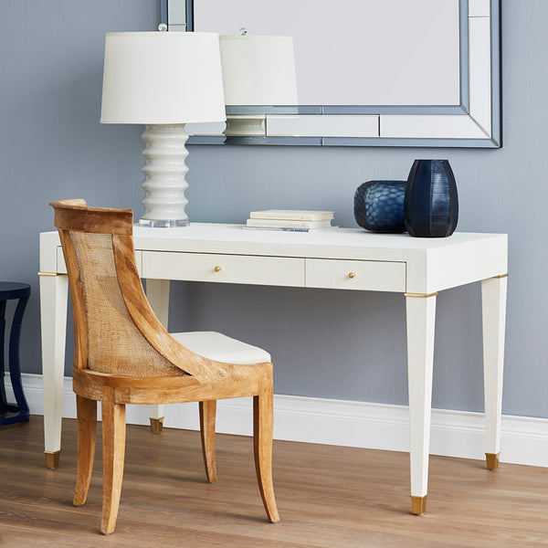 Claire White Linen Desk Styled