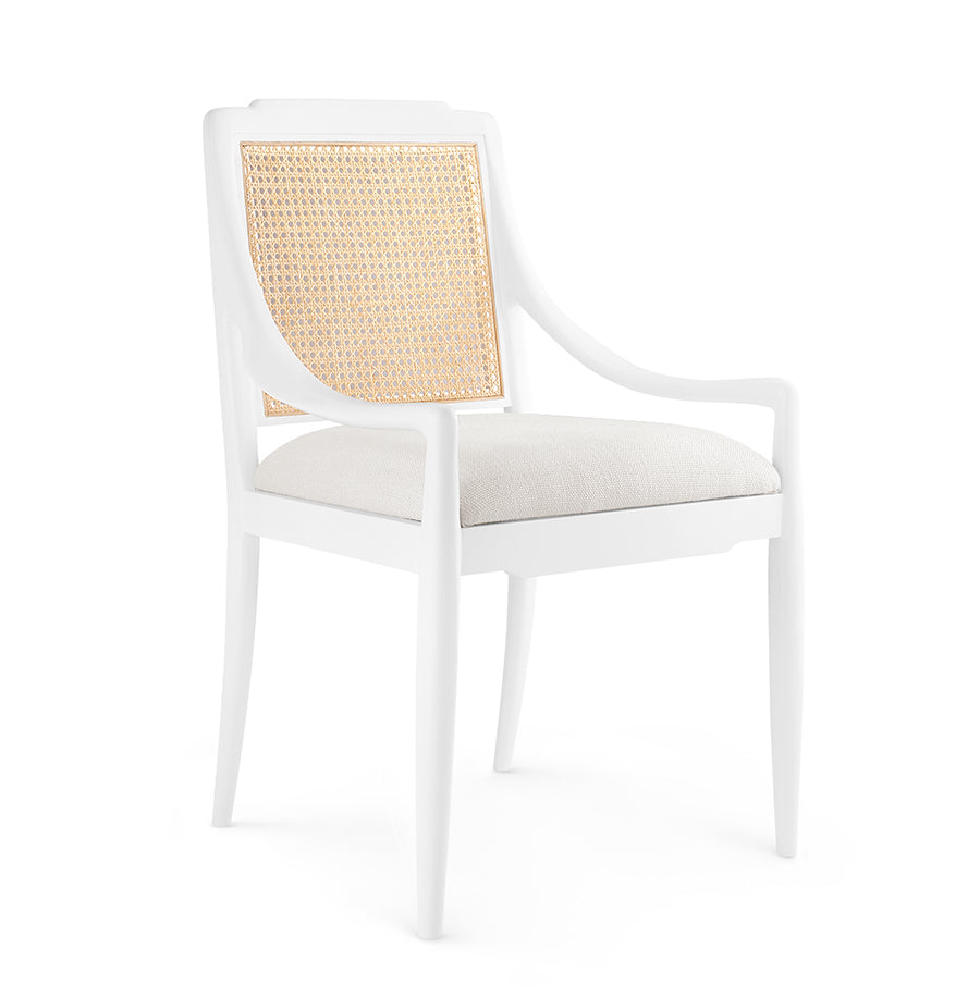 Aiden White Arm Chair Shop Woven Cane Back Chairs Dear Keaton