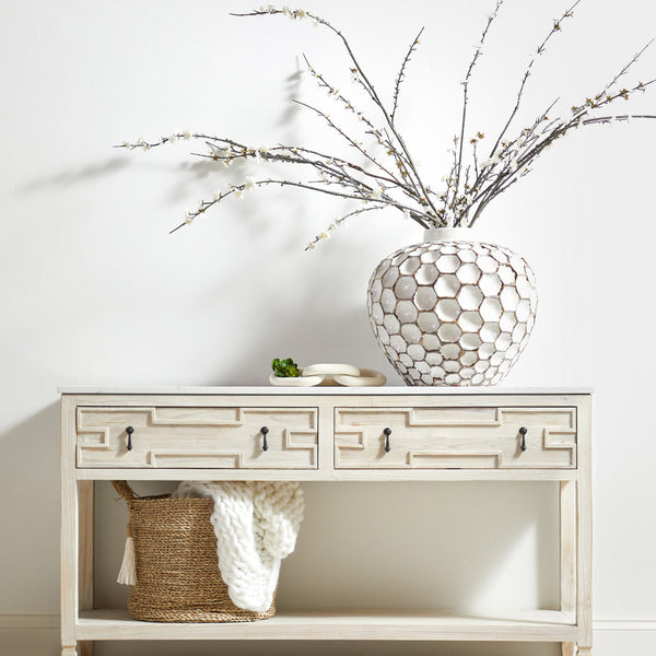 Evanne Entry Console Styled with planter