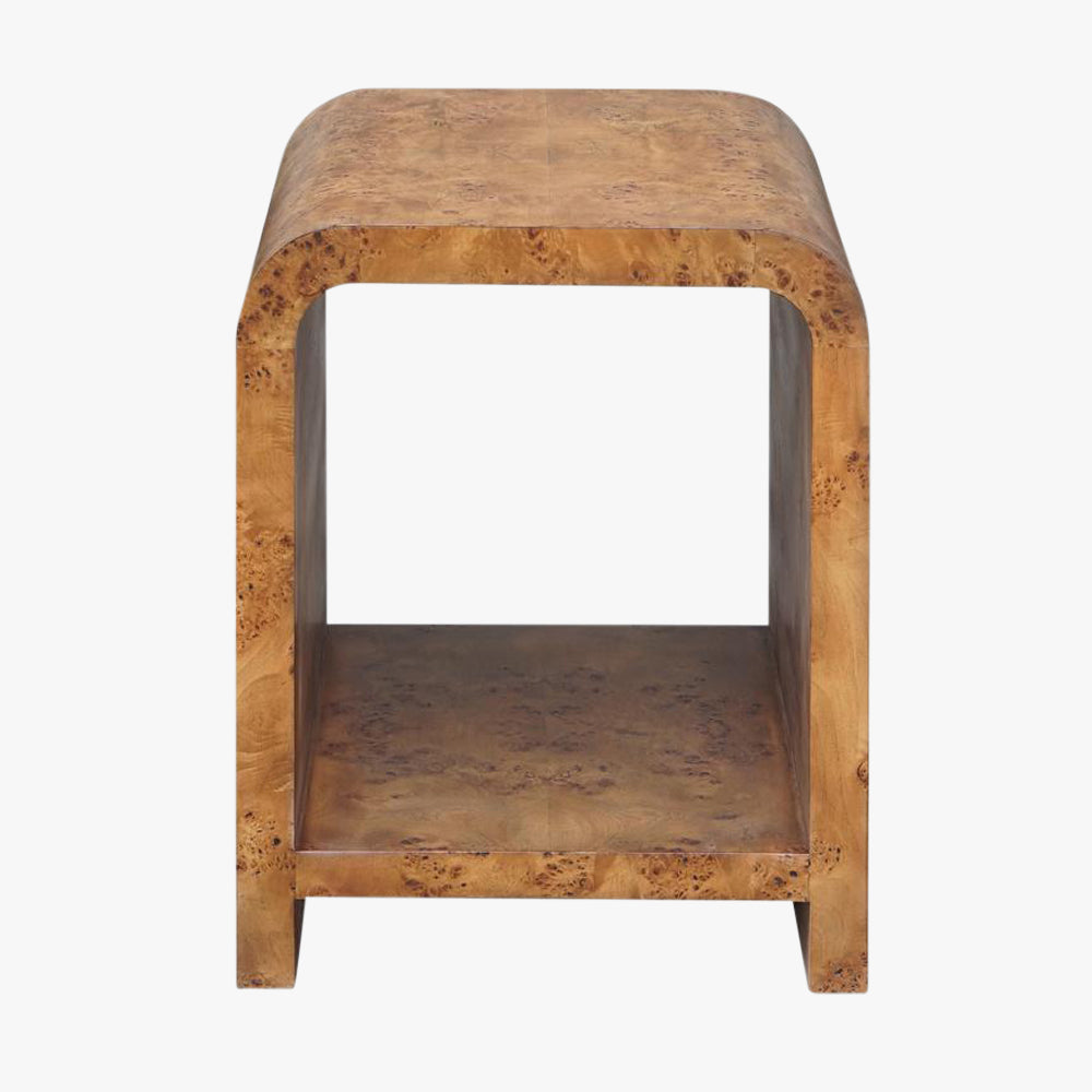 Grisanti Dark Burl Side Table - Burlwood Veneer Tables - Dear Keaton