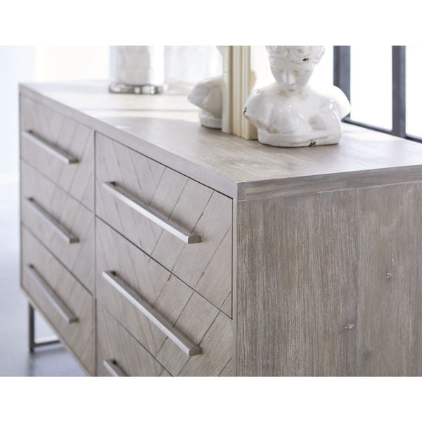 Herringbone Greywash Double Dresser Details