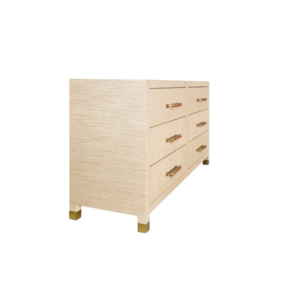 Lowery Natural Grasscloth Dresser Angle View