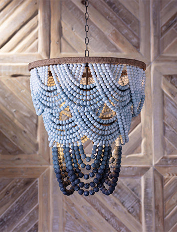 Ombre Wood Bead Chandelier Styled