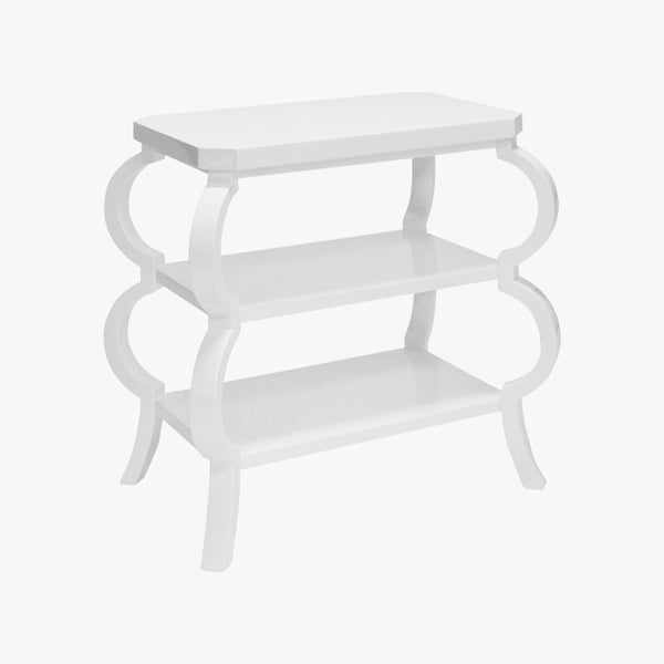 Ondine White Lacquer Side Table