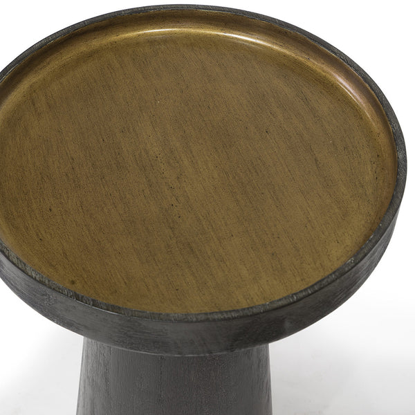 Orson Midnight Wood Side Table Top View