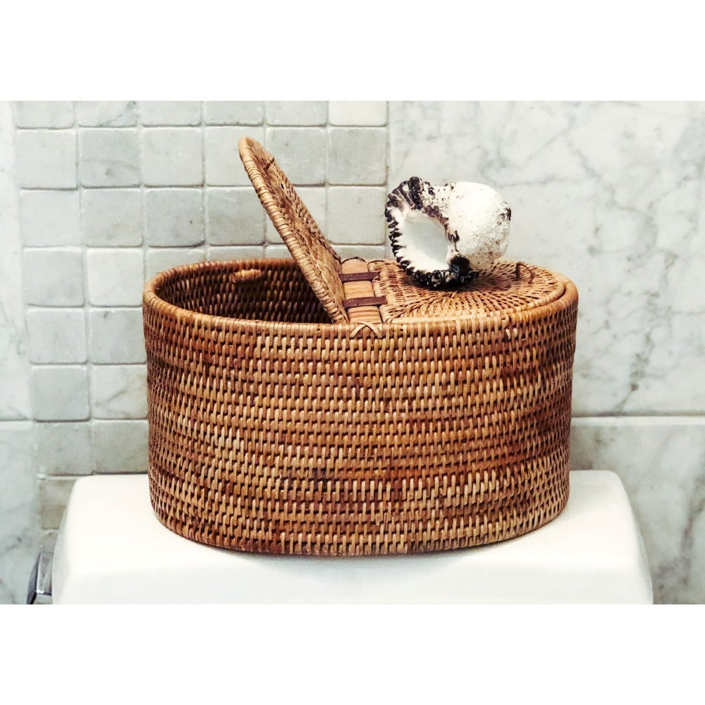 Tall Round Tissue Storage Basket - Toilet Paper Cover - Dear Keaton