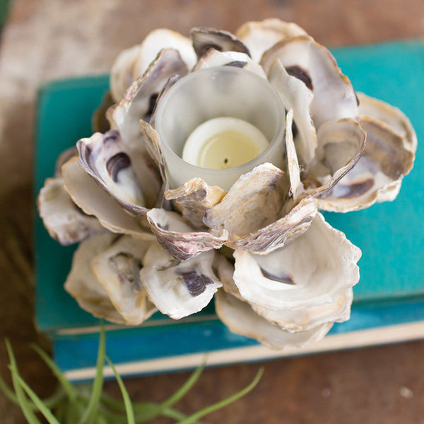Oyster Shell Votive Candle Holder Styled
