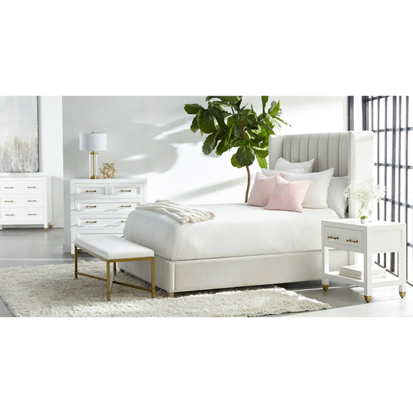 Perry Cream California King Bed Styled