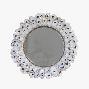 Round Oyster Shell Mirror