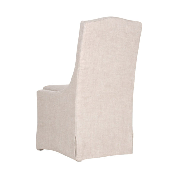 Set of Two Cora Linen Dining Chairs Back View