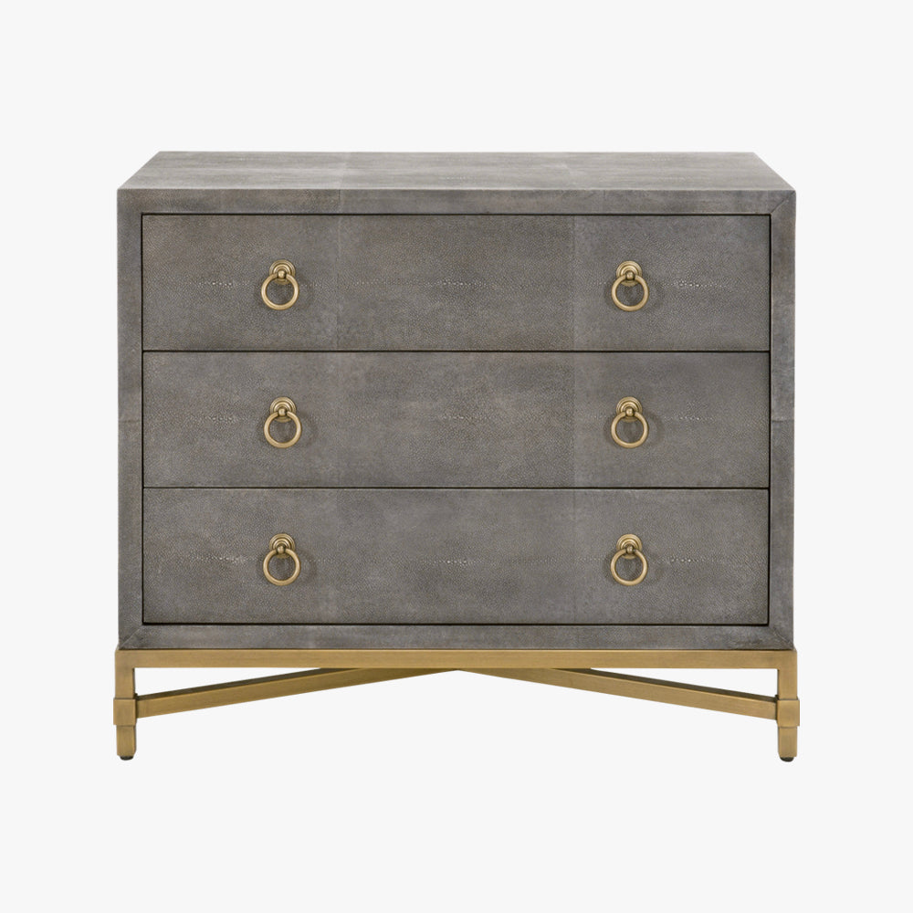 Strand Gray Shagreen 3 Drawer Nightstand Strand Gray Shagreen 3 Drawer Nightstand