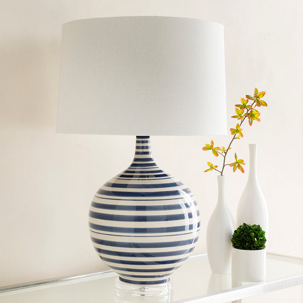 Tilos Blue Stripe Lamp Styled