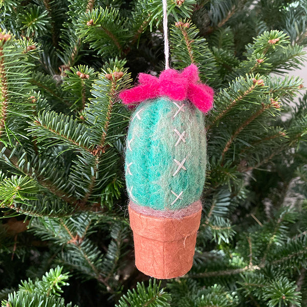 Torch Cactus Ornament In Tree