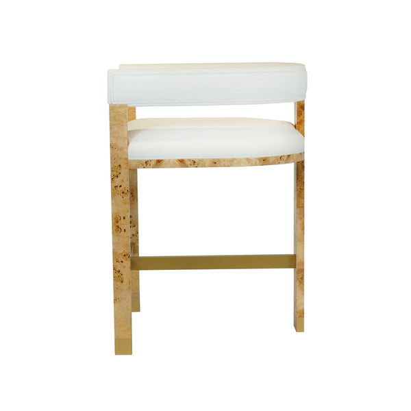 Lexi Burl Counter Stool Side View