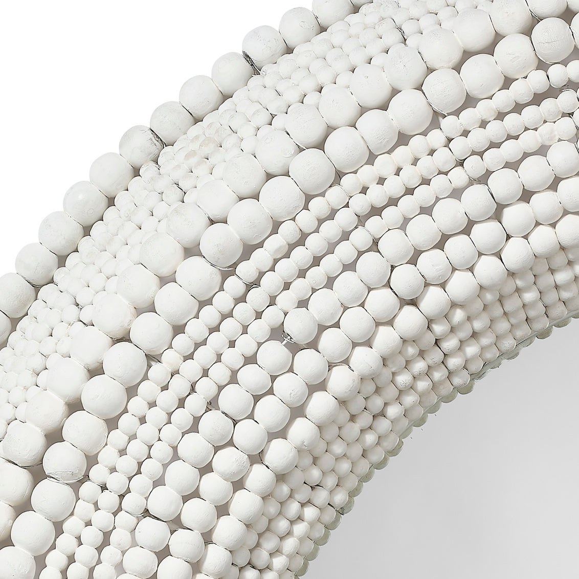 Summerset White Beaded Mirror Details