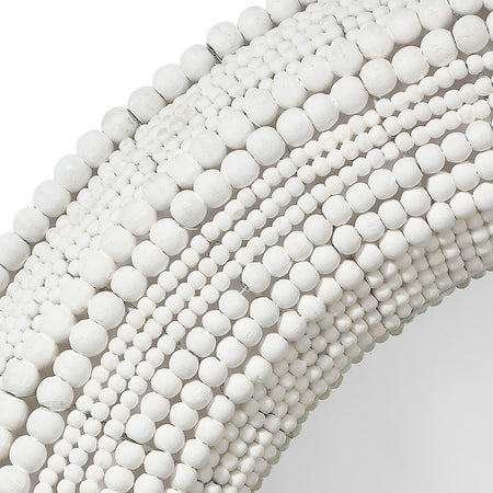 Summerset White Beaded Mirror Details