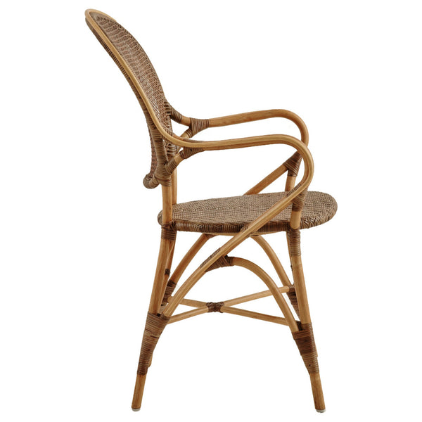 Rossini Arm Chair - Rattan Bistro Chair Side View