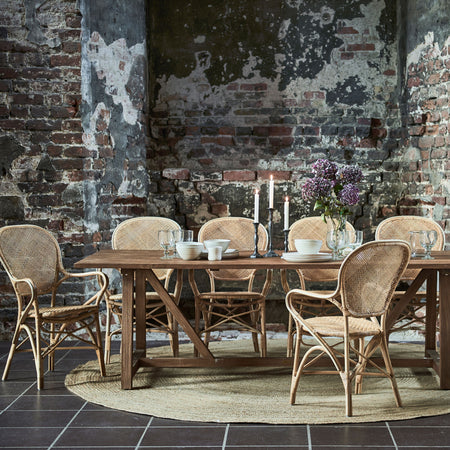 Rossini Natural Arm Chair Styled around dining table