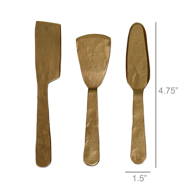 Cordoba Brass Finish Cheese Tools dimensions